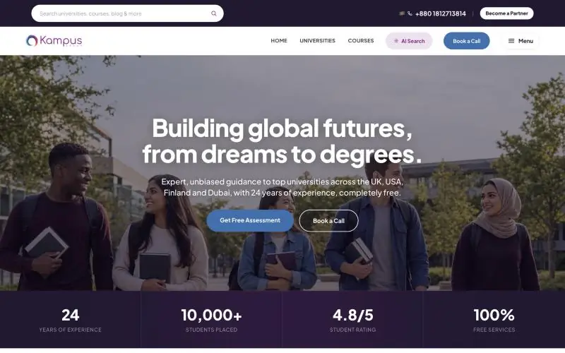 Kampus Group website homepage