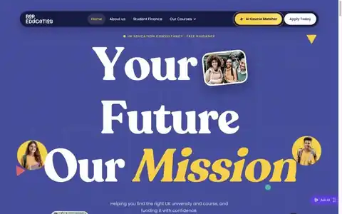 Redesigned Bor Education home page